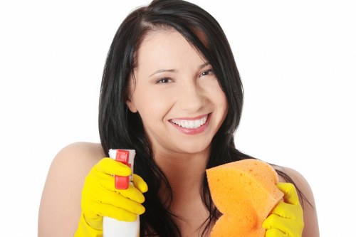 Local carpet cleaner treating stairs and hallway carpets in Utton